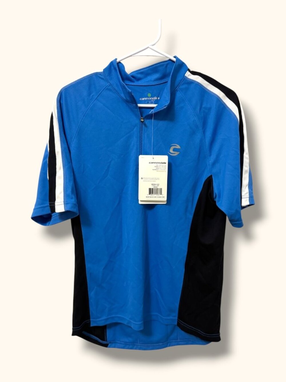 Cannondale Cycling Jersey Mens L Blue Full Zip Performance Breathable